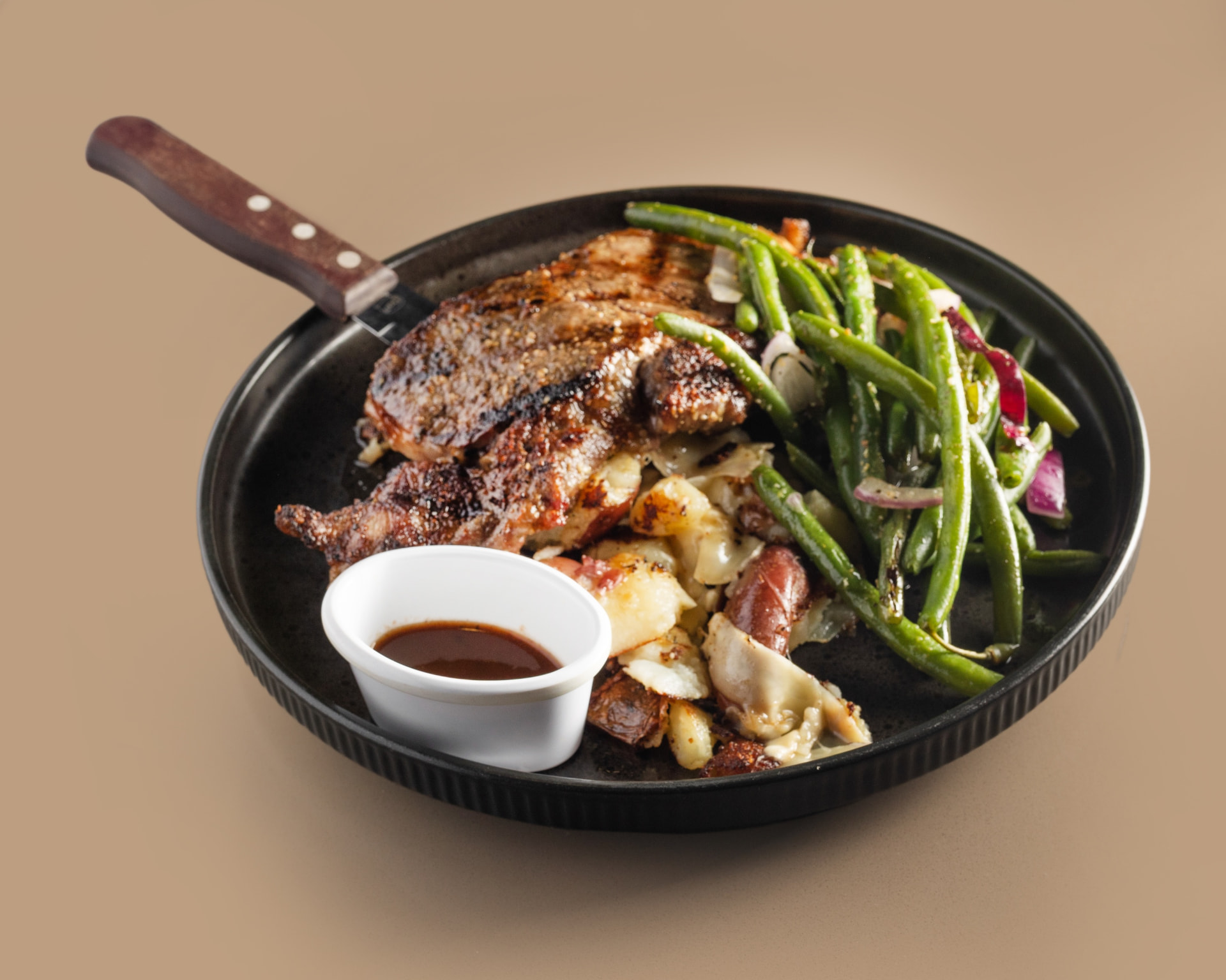 New York Strip at Five Oaks Taproom